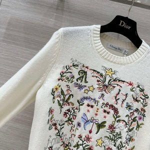 Dior Women's Floral embroidered long sleeves Sweater D38004 - S - View 3