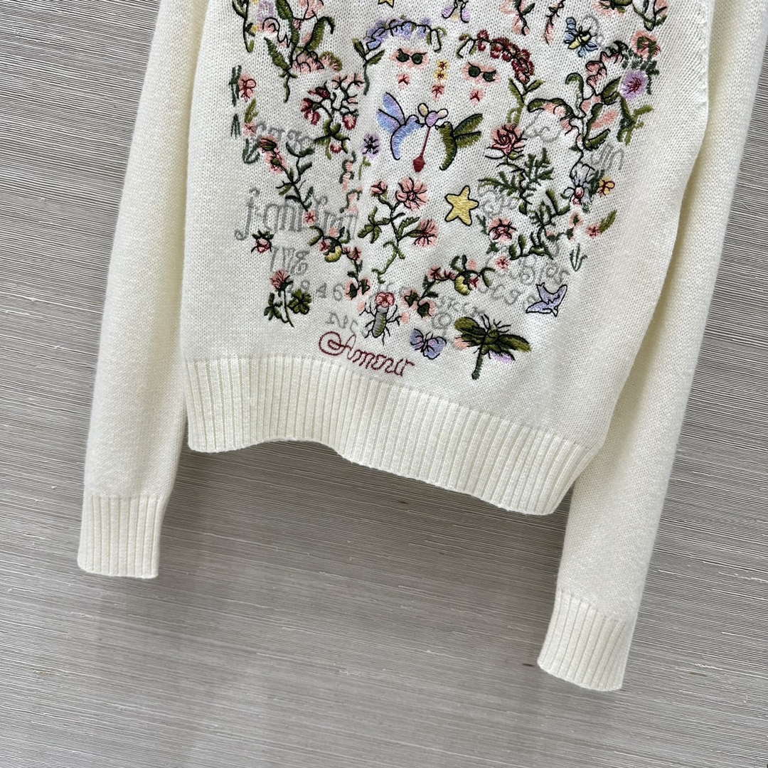 Dior Women's Floral embroidered long sleeves Sweater D38004