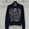 Dior Women's Floral embroidered long sleeves Sweater D38005 - S - View 1