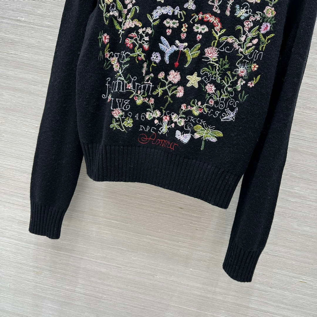Dior Women's Floral embroidered long sleeves Sweater D38005