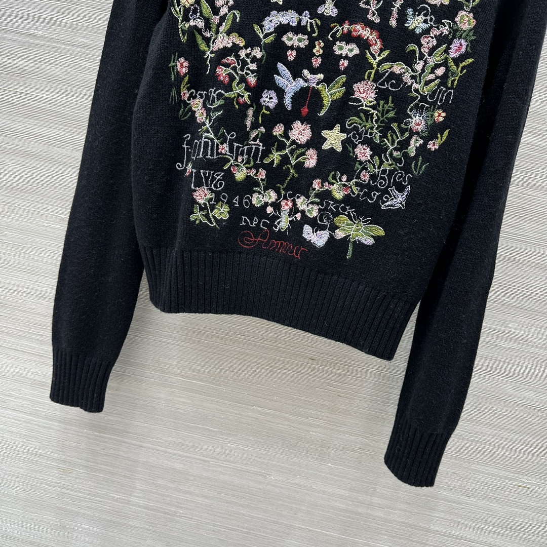 Dior Women's Floral embroidered long sleeves Sweater D38005
