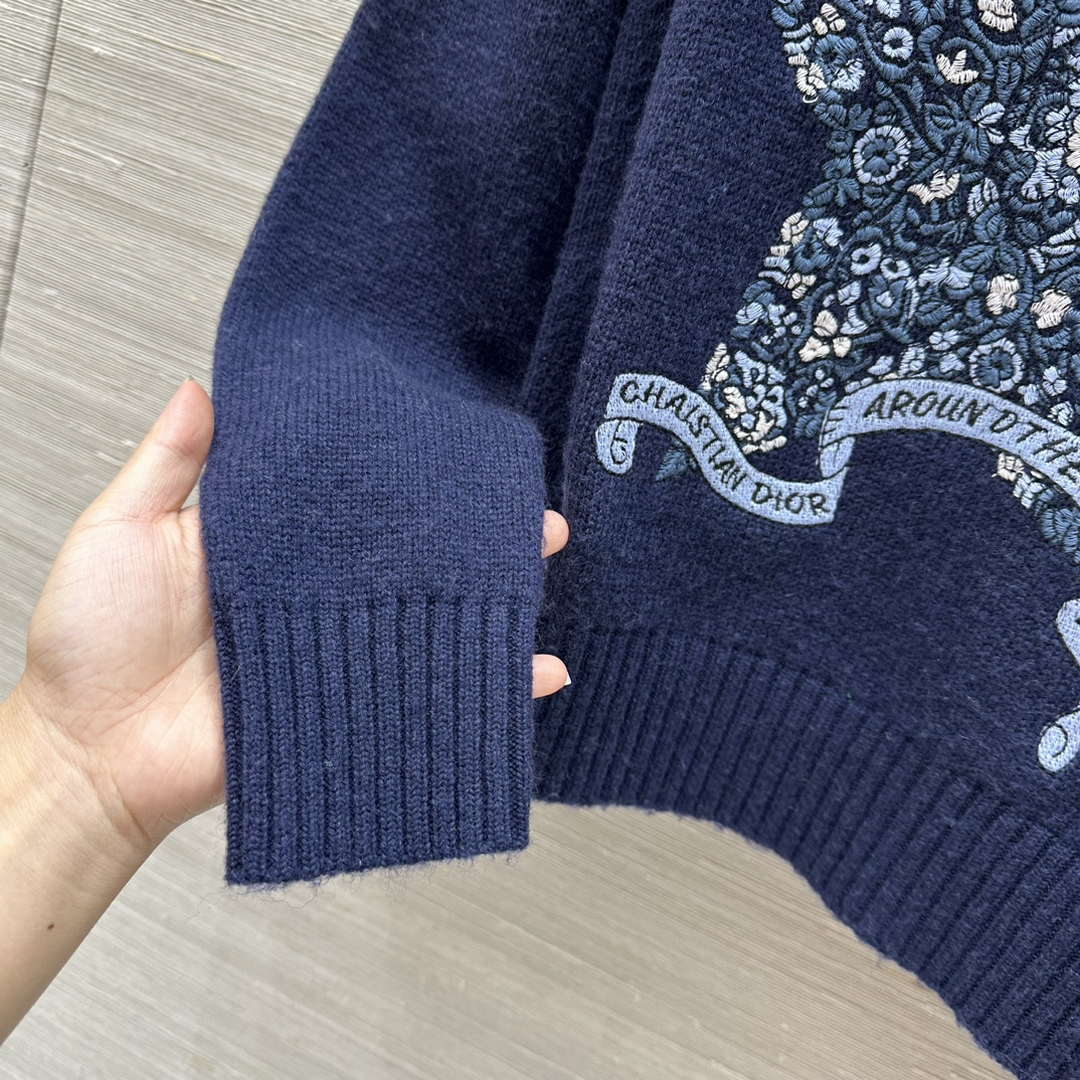 Dior Women's Floral embroidered long sleeves Sweater D38009