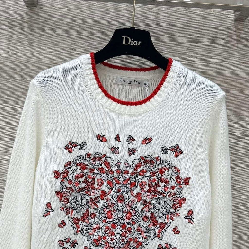 Dior Women's Floral embroidered long sleeves Sweater D38010