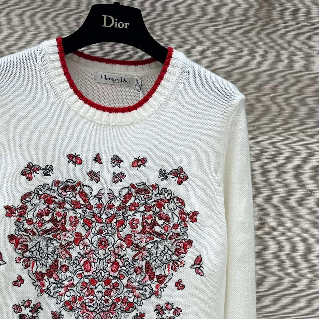 Dior Women's Floral embroidered long sleeves Sweater D38010