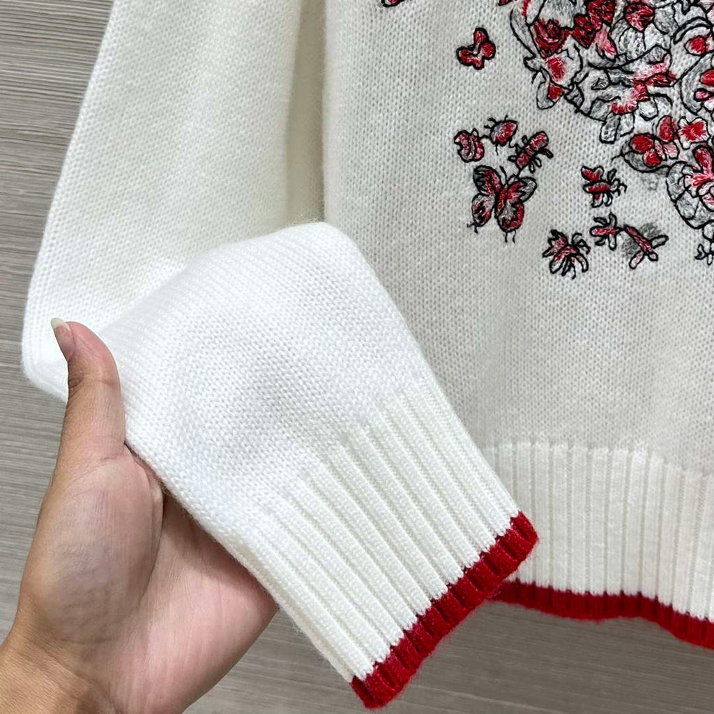 Dior Women's Floral embroidered long sleeves Sweater D38010