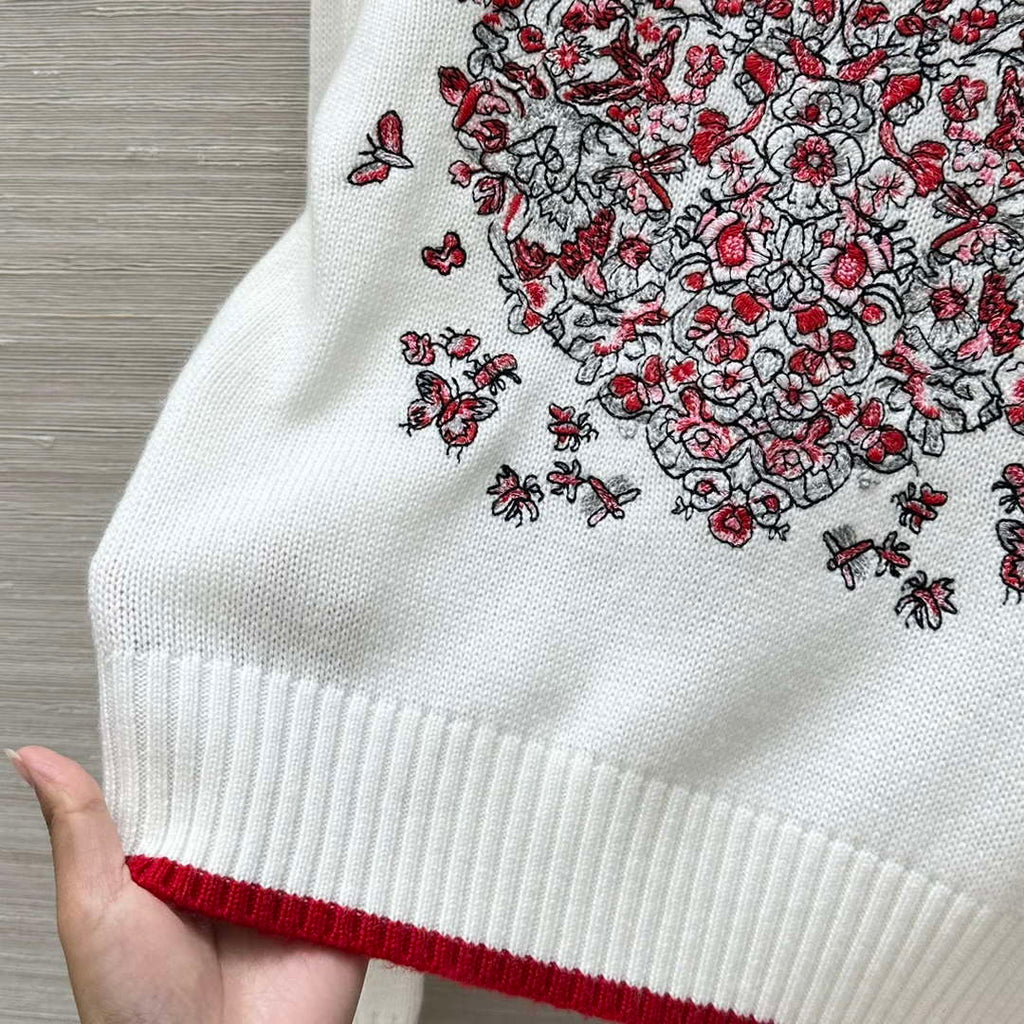 Dior Women's Floral embroidered long sleeves Sweater D38010