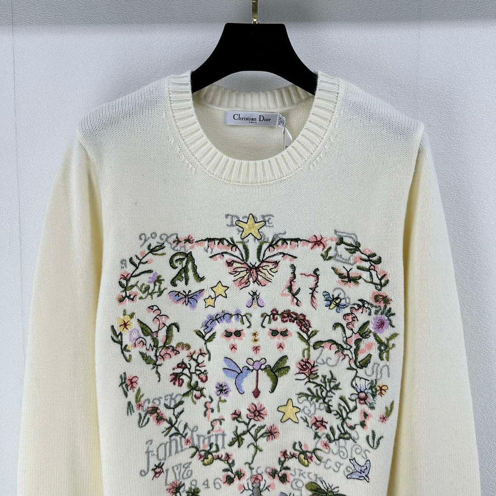Dior Women's Floral embroidered long sleeves Sweater D38011