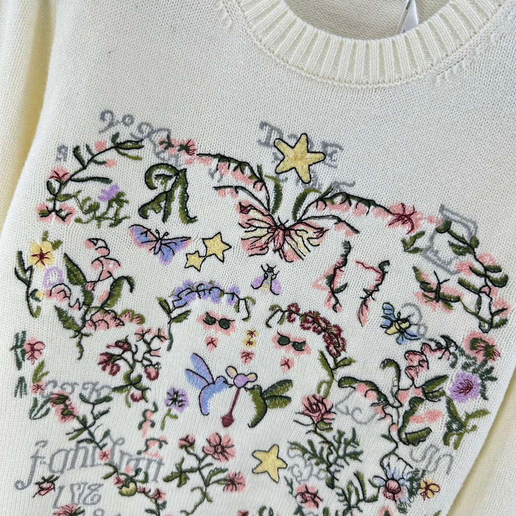 Dior Women's Floral embroidered long sleeves Sweater D38011