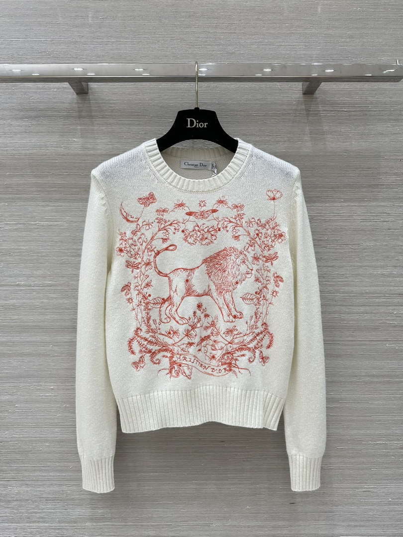 Dior Women's Floral embroidered long sleeves Sweater D38012