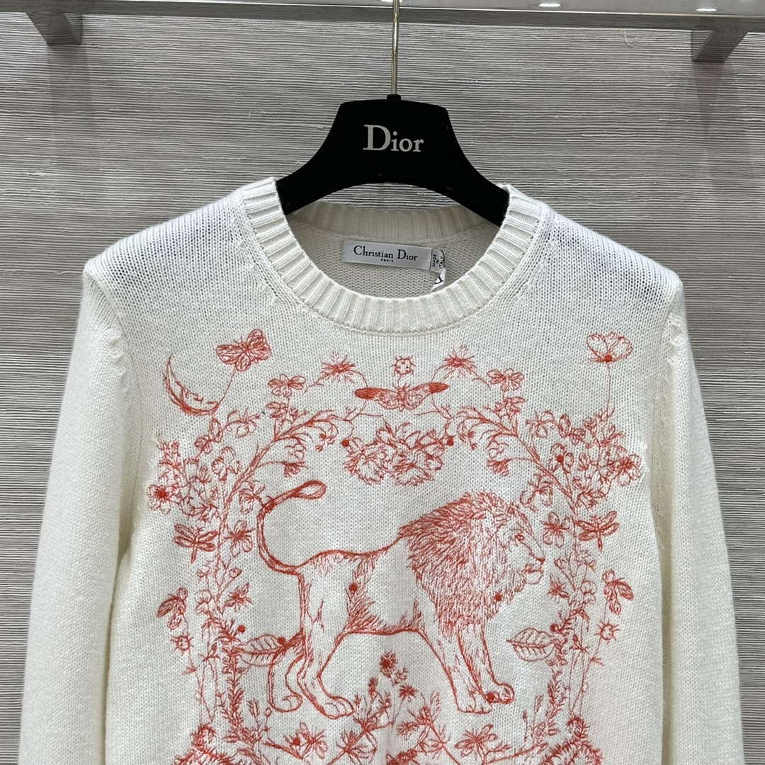 Dior Women's Floral embroidered long sleeves Sweater D38012