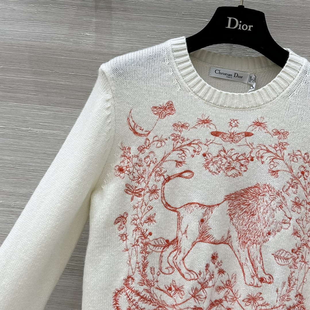 Dior Women's Floral embroidered long sleeves Sweater D38012