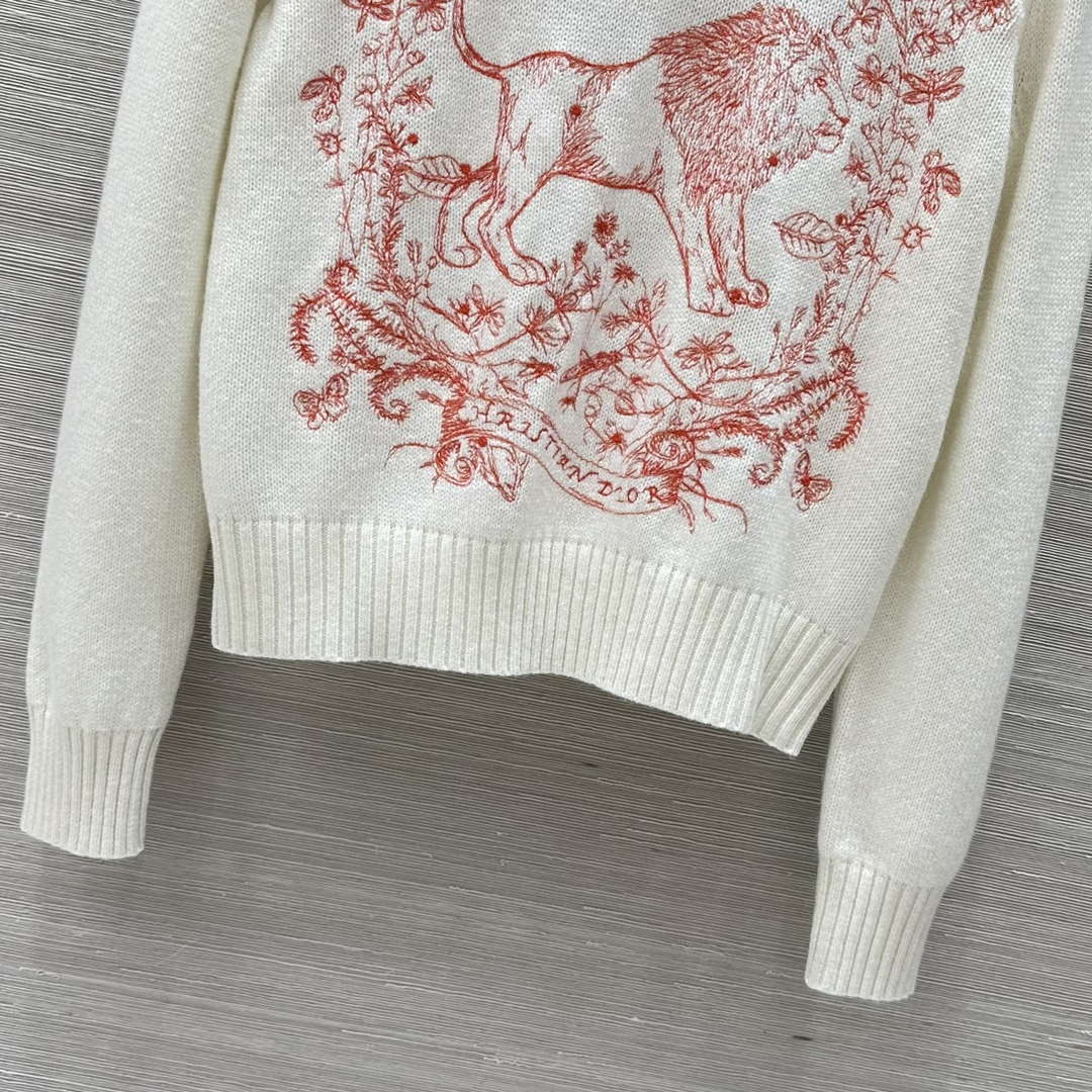 Dior Women's Floral embroidered long sleeves Sweater D38012