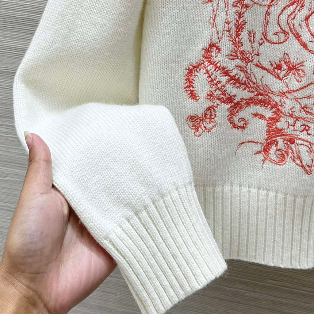 Dior Women's Floral embroidered long sleeves Sweater D38012