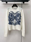 Dior Women's Floral embroidered long sleeves Sweater D38013