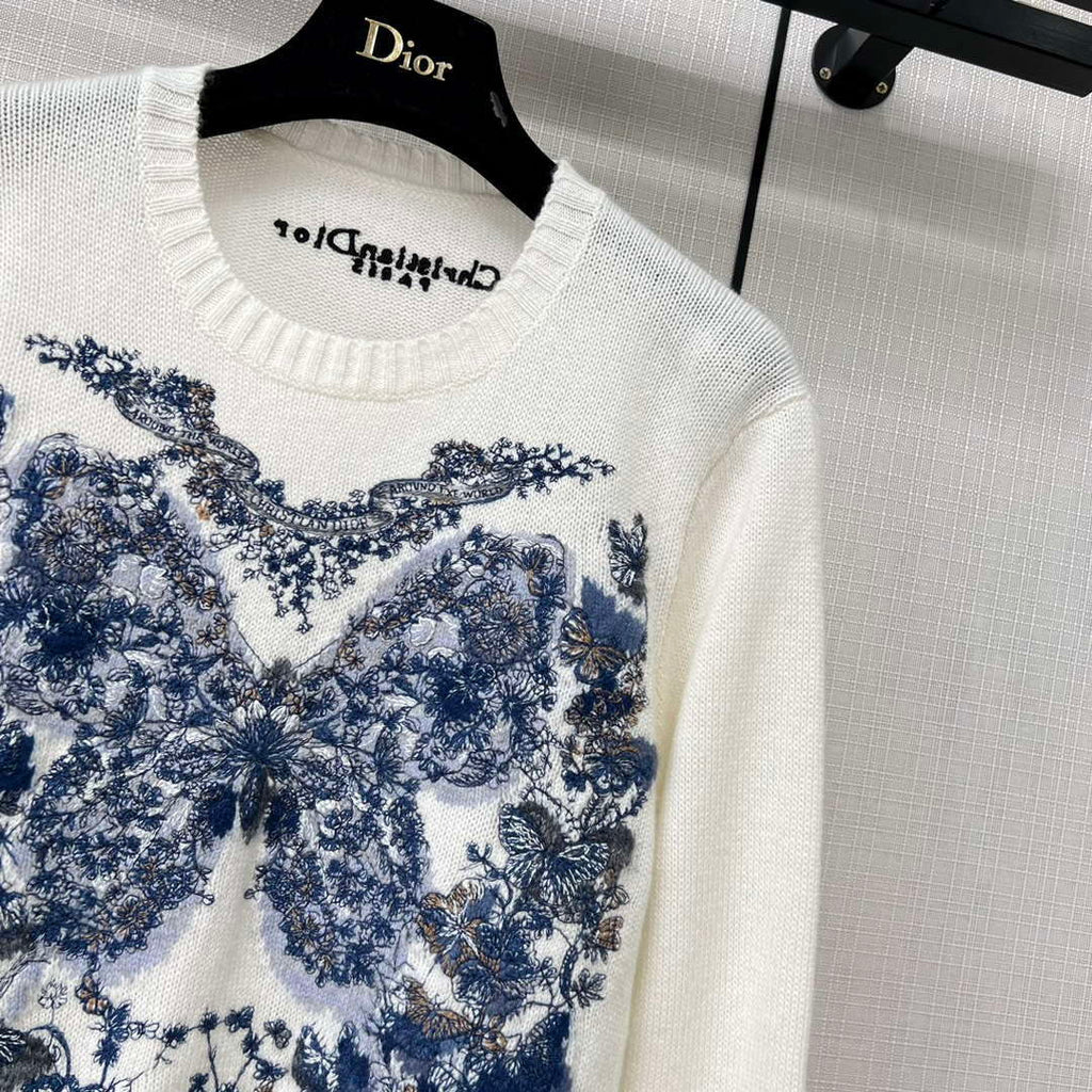 Dior Women's Floral embroidered long sleeves Sweater D38013