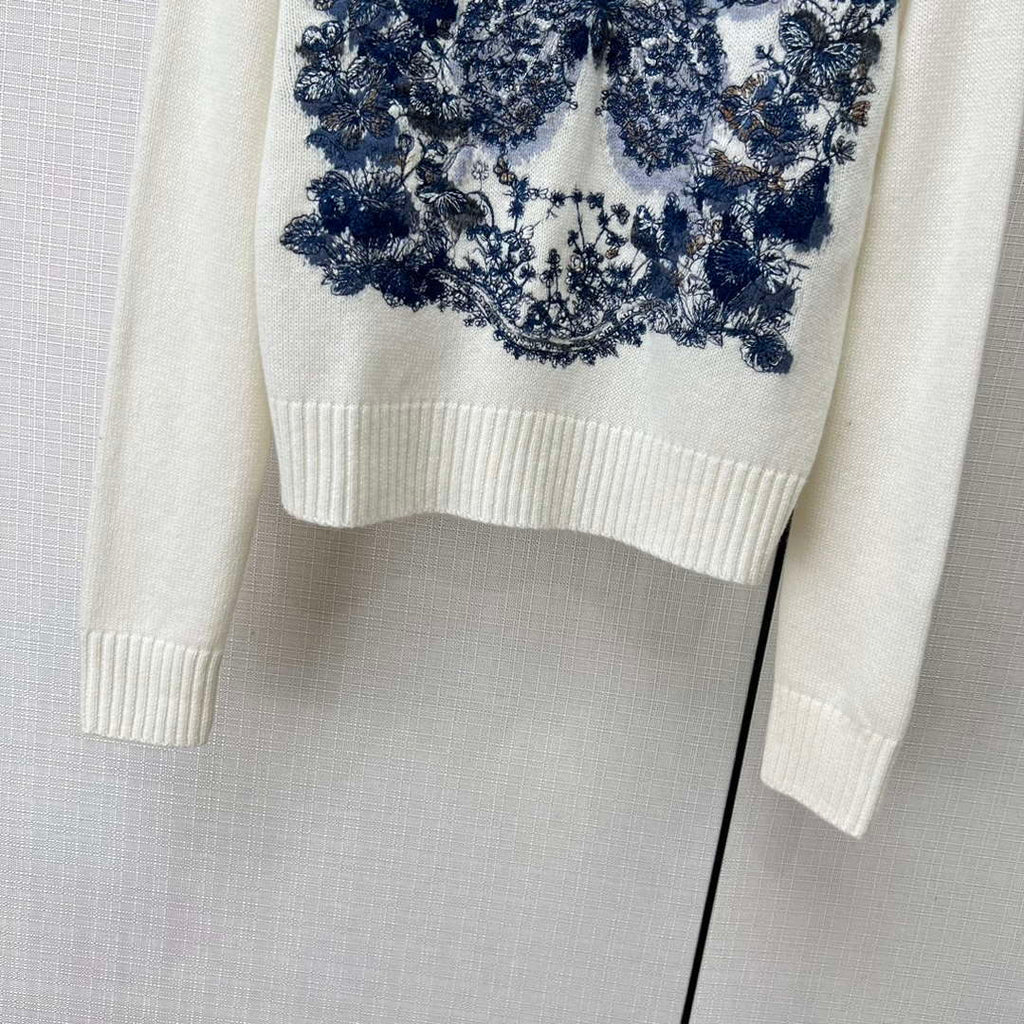 Dior Women's Floral embroidered long sleeves Sweater D38013