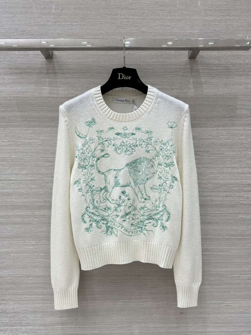 Dior Women's Floral embroidered long sleeves Sweater D38014