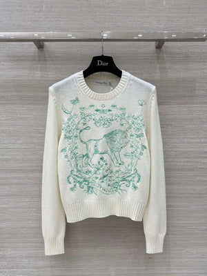 Dior Women's Floral embroidered long sleeves Sweater D38014 - S - View 1