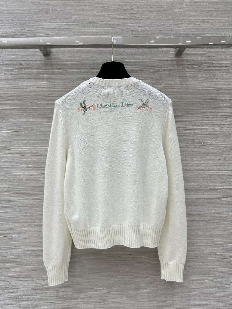 Dior Women's Floral embroidered long sleeves Sweater D38014
