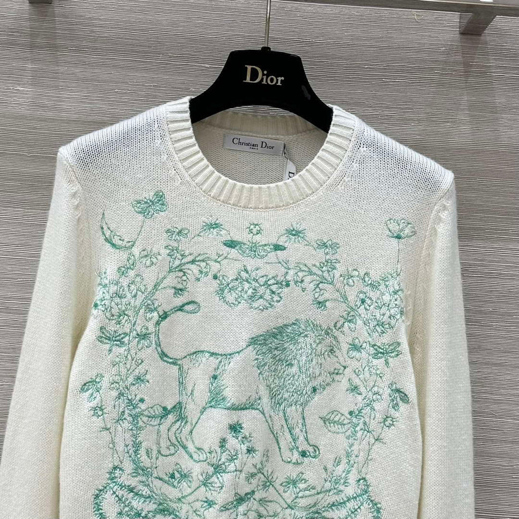 Dior Women's Floral embroidered long sleeves Sweater D38014
