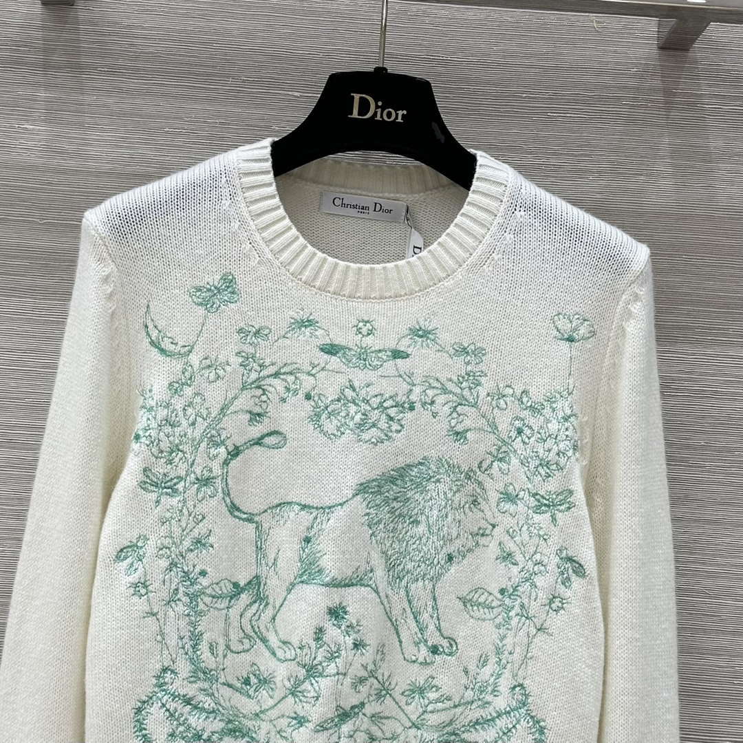 Dior Women's Floral embroidered long sleeves Sweater D38014