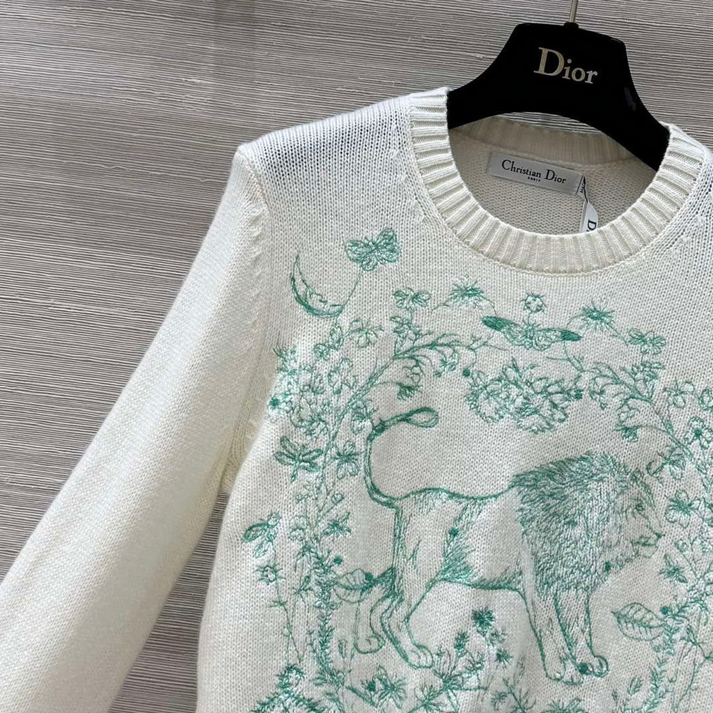 Dior Women's Floral embroidered long sleeves Sweater D38014