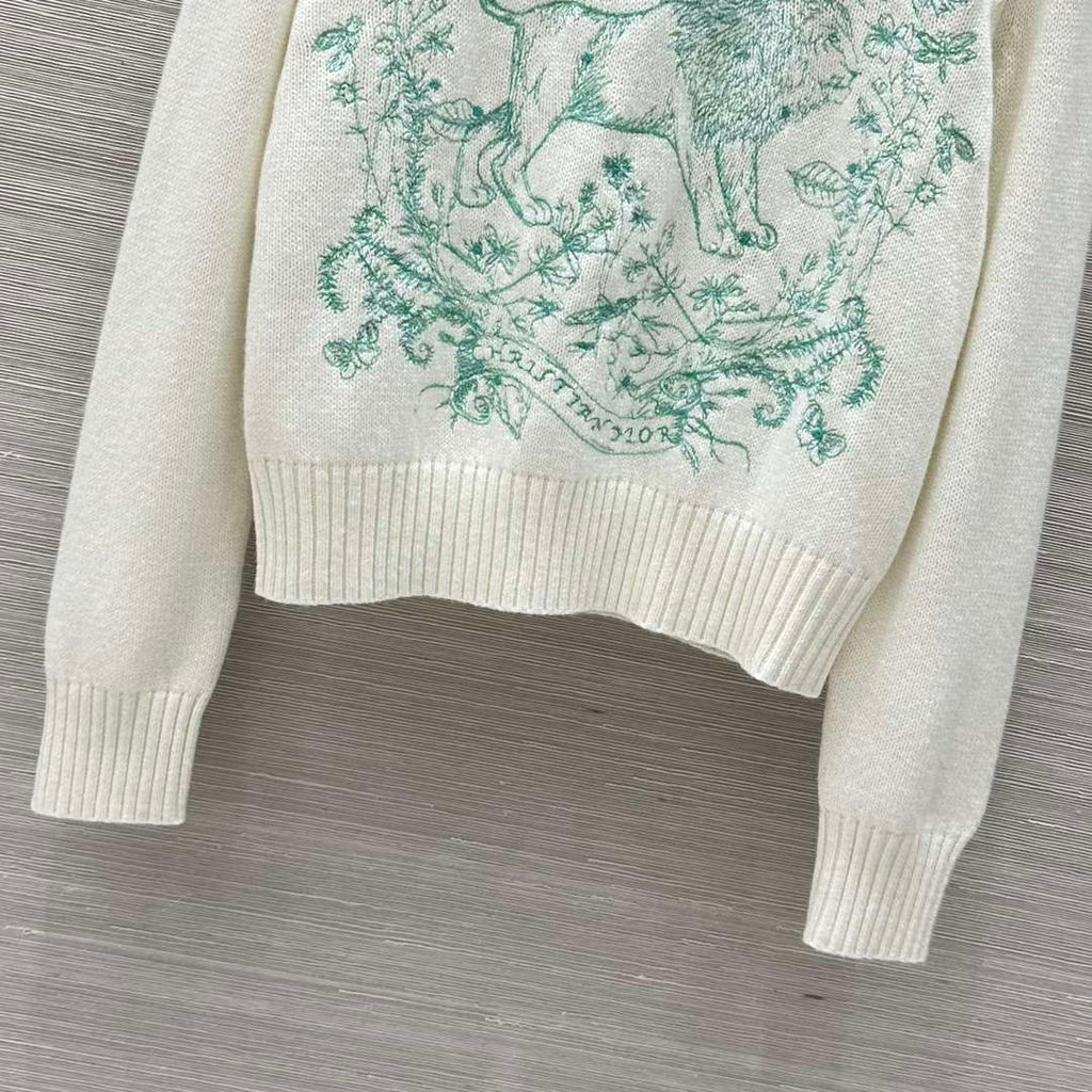 Dior Women's Floral embroidered long sleeves Sweater D38014