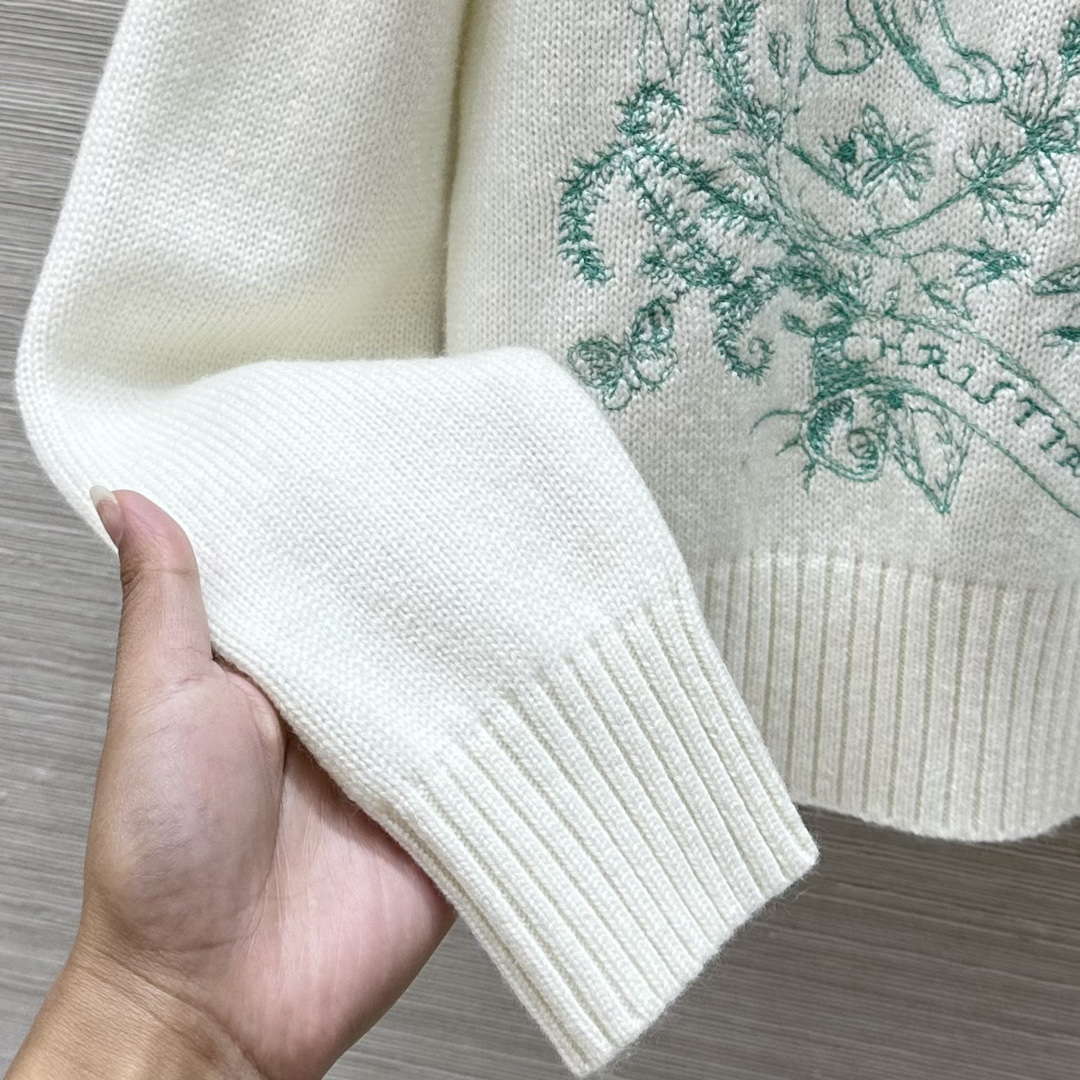 Dior Women's Floral embroidered long sleeves Sweater D38014 - S - View 7