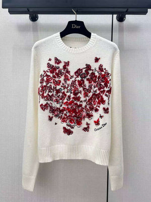 Dior Women's Floral embroidered long sleeves Sweater D38015 - S - View 1