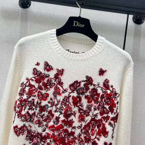 Dior Women's Floral embroidered long sleeves Sweater D38015 - S - View 3