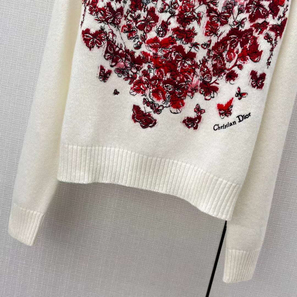 Dior Women's Floral embroidered long sleeves Sweater D38015
