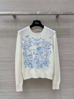 Dior Women's Floral embroidered long sleeves Sweater D38016 - S - View 1