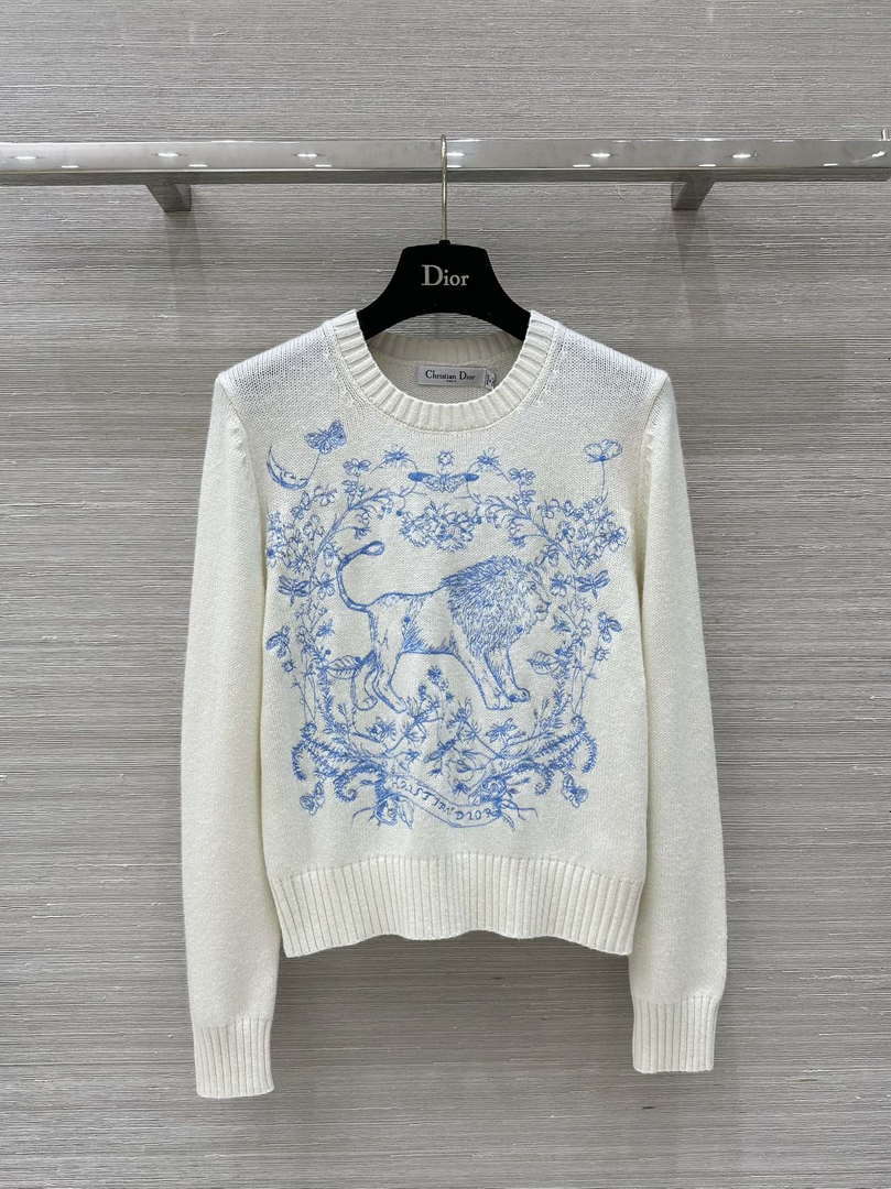 Dior Women's Floral embroidered long sleeves Sweater D38016