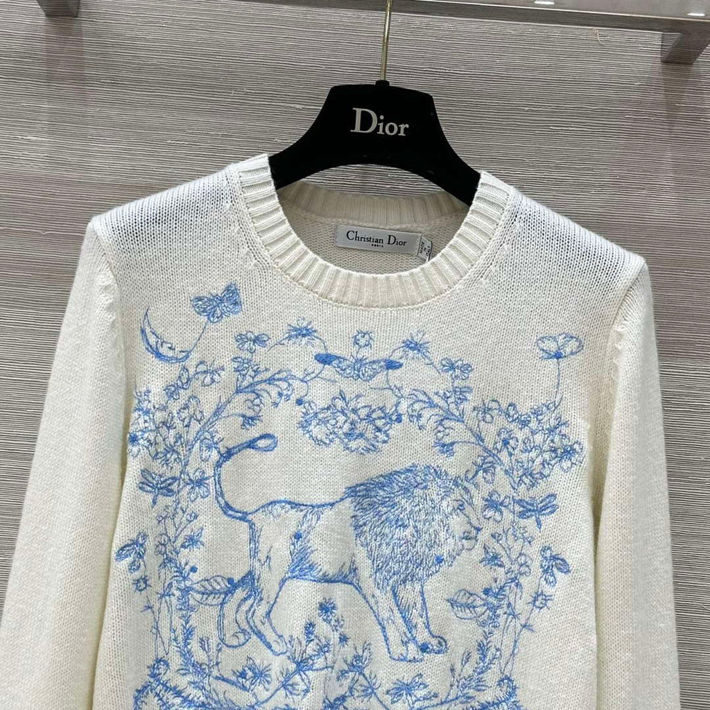 Dior Women's Floral embroidered long sleeves Sweater D38016