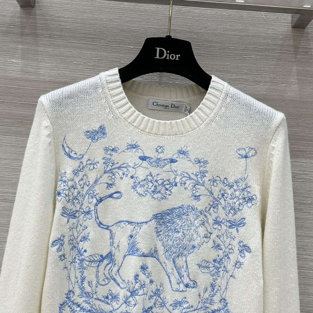 Dior Women's Floral embroidered long sleeves Sweater D38016