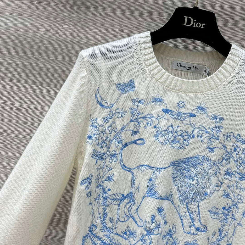 Dior Women's Floral embroidered long sleeves Sweater D38016
