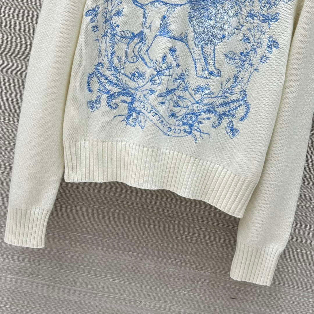 Dior Women's Floral embroidered long sleeves Sweater D38016