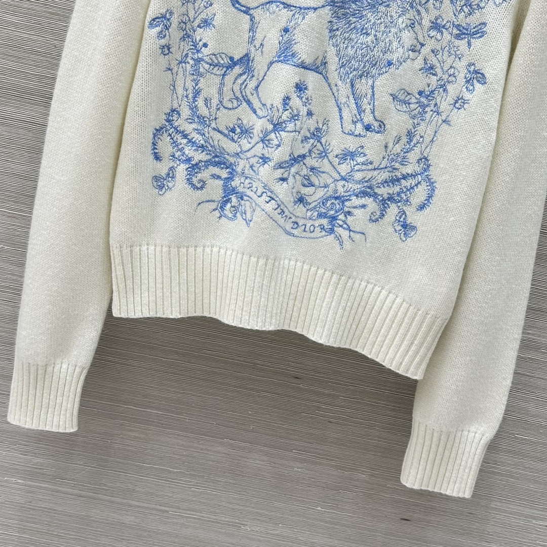 Dior Women's Floral embroidered long sleeves Sweater D38016