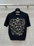 Dior Women's Floral embroidered short sleeves Sweater D38006
