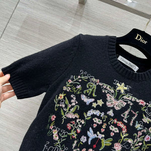 Dior Women's Floral embroidered short sleeves Sweater D38006 - S - View 3