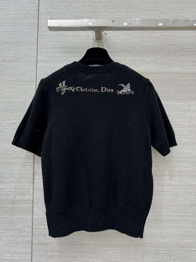 Dior Women's Floral embroidered short sleeves Sweater D38006