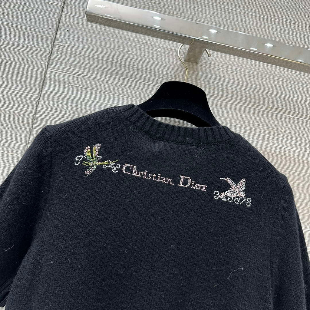 Dior Women's Floral embroidered short sleeves Sweater D38006