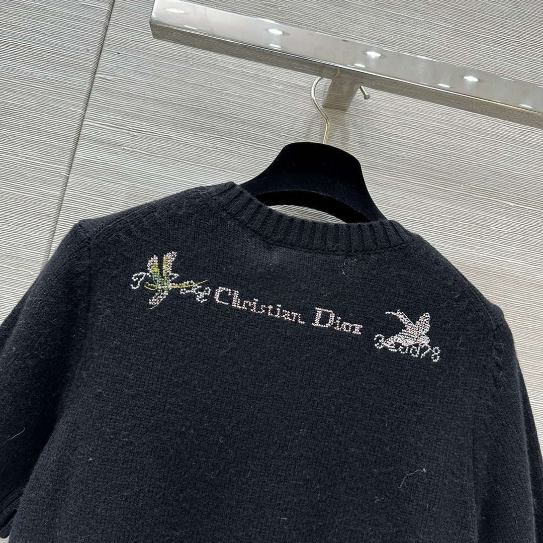 Dior Women's Floral embroidered short sleeves Sweater D38006