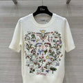 Dior Women's Floral embroidered short sleeves Sweater D38007 - S - View 1