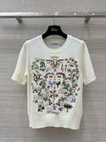 Dior Women's Floral embroidered short sleeves Sweater D38007
