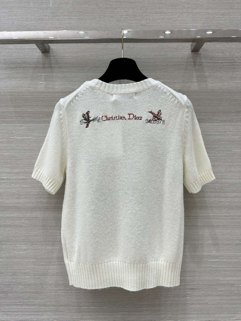 Dior Women's Floral embroidered short sleeves Sweater D38007