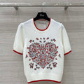 Dior Women's Floral embroidered Short sleeves Sweater D38017 - S - View 1