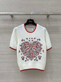 Dior Women's Floral embroidered Short sleeves Sweater D38017