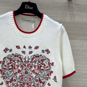 Dior Women's Floral embroidered Short sleeves Sweater D38017 - S - View 4