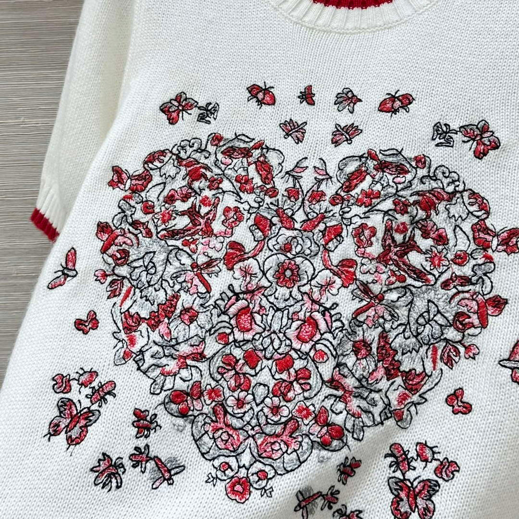 Dior Women's Floral embroidered Short sleeves Sweater D38017